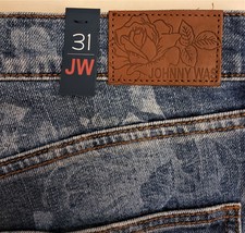 Johnny Was The Boot Floral Rialto Jeans Size-31 Blue - £127.87 GBP
