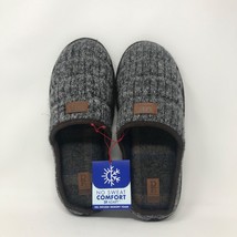 Dearfoams Memory Foam Charcoal Grey Gary Sweater Knit Slippers Size 11-1... - $49.99