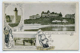 Atlantic House Long Island Lighthouse Bathers Nantasket Massachusetts po... - £5.45 GBP