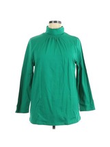 Liz &amp; Me Turtleneck Top Plus Size 14W 00X Long Sleeve Ruched Detail Gree... - £10.27 GBP