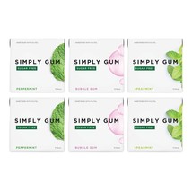 Simply Gum | Sugar Free Xylitol Chewing Gum | Variety Pack- Bubblegum, - £19.73 GBP