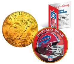 BUFFALO BILLS NFL 24K Gold Plated IKE Dollar US Coin *OFFICIALLY LICENSED* - £7.49 GBP