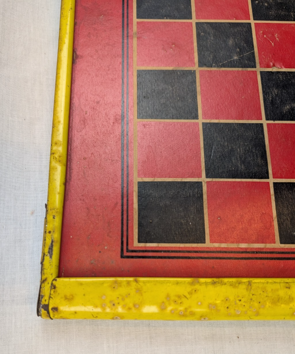 Vintage San Loo Chinese Checkers Tin Litho Board double sided Checkerboard Item image 6