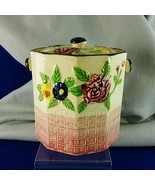Canister with Lid Raised Floral Geometric Design Decagon Shape Ceramic V... - $1,033.97 MXN