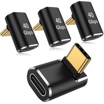 90 Degree Usb C Adapter (4 Pack), 40Gbps Usb C Male To Usb C Female Right Angle  - £15.01 GBP