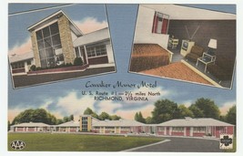 Vintage Postcard Cavalier Manor Motel Richmond Virginia Unused Linen - £6.32 GBP