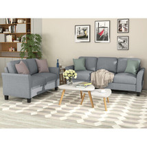 Living Room Furniture Loveseat Sofa And 3-Seat Sofa (Gray) - £661.47 GBP