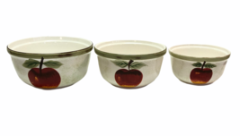 Cambridge Potteries Apple Sauce Collection 3 Nesting Mixing Bowls  Hand ... - £27.13 GBP