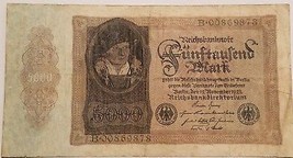 GERMANY 5000 MARK BANKNOTE XF 1922 RARE NO RESERVE - $9.49