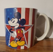 The Disney Store Mickey &amp; Minnie Mouse American Flag Patriotic Mug Large - £16.41 GBP