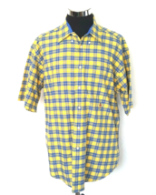 Tommy Hilfiger Shirt Men&#39;s Size X-Large Button Front Casual  Blue &amp; Gold Checks - £15.97 GBP