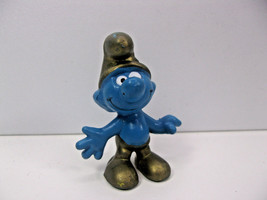 SMURFS Rare Vintage 1965 Gold Smurf Schleich PVC Toy Figurine Peyo  - £15.97 GBP