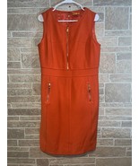 Tory Burch Mariel Orange MIDI Logo Dress Size 12 - £70.18 GBP
