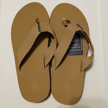 Simply Southern Men&#39;s Size M 8.5/9.5 Leather Flip Flop Chestnut Brown - £15.64 GBP