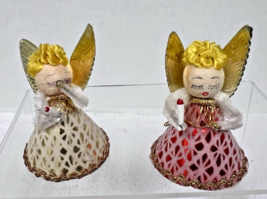 2 Vintage Christmas ornament Angels Spun Cotton Gold Wings 2 1/4 In Tall - $14.36 2 Vintage Christmas ornament Angels Spun Cotton Gold Wings 2 1/4 In Tall - $14.36