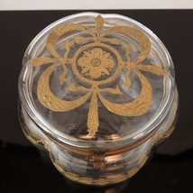 c1880 French Art Glass Crystal Dresser Jar with Gold Enameling - £99.22 GBP