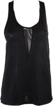 Material Girl Womens Mesh Back Solid Tank Top Color Black Size XL - $34.65