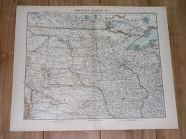 1911 Antique Map Of North South Dakota Minnesota Wisconsin / Ontario Canada - $26.86