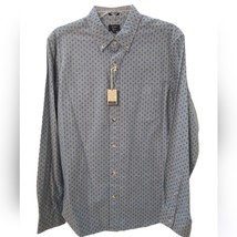 J. Crew Shirt Men&#39;s Medium Button Up Light Blue Patterned 100% Cotton Casual NWT - £19.58 GBP