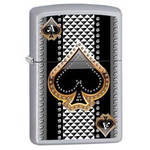 Zippo Lighter - Ace of Spades Satin Chrome - 853450 - $25.16