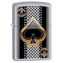 Zippo Lighter - Ace of Spades Satin Chrome - 853450 - £20.17 GBP