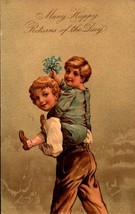 Many Happy Returns of the Day, PFB #7095, Boy Carrying Younger Boy on Back BKC - £3.16 GBP