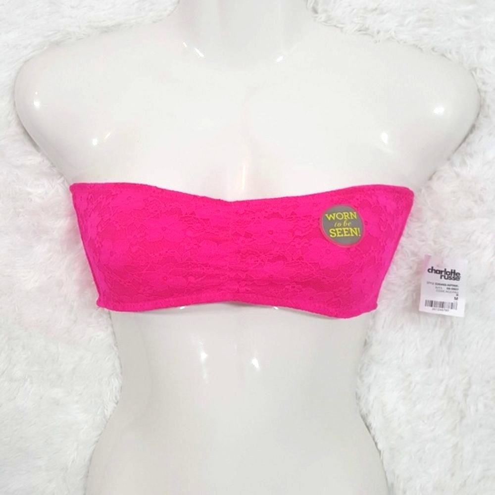 Charlotte Russe Lace Bandeau Bikini Top Size Medium NWT - $15.00
