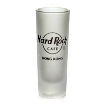 Hard Rock Cafe Hong Kong Frosted White Gold Tone Engraved Shot Glass  - $11.85