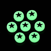 10 Glow In The Dark Star Beads Round Coin Celestial Jewelry Making 7mm *TR* - $3.70