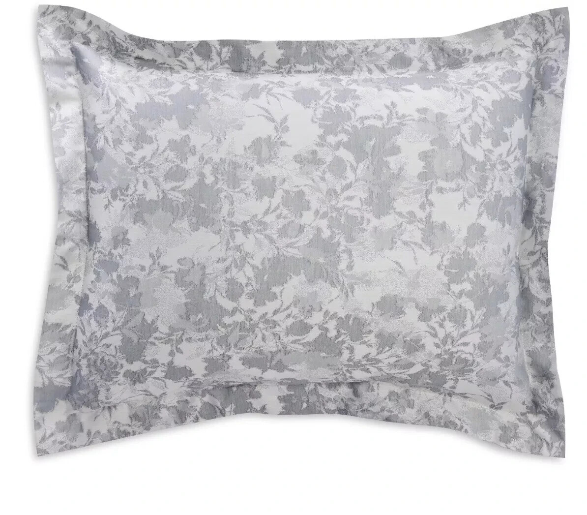 Sferra Chiara Grey King Sham Slate Floral 100% Cotton Sateen Jacquard It... - $42.75