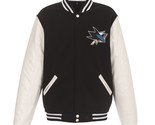 NHL San Jose Sharks  Reversible Fleece Jacket PVC Sleeves 2 Front Logos ... - $119.99