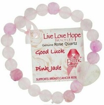 Zorbitz Inc. Pink United Rose Quartz Bracelet-Good Luck/Pink Jade Lotus Flowe... - £8.22 GBP