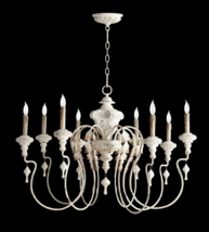 Horchow Aidan Gray Style Antique French Vintage Candle White Beaded Chandelier - $796.18+