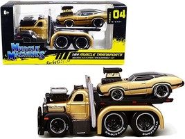 1953 Mack B-61 Flatbed Truck Gold and 1970 Oldsmobile 442 Gold with Black Top an - €43,06 EUR