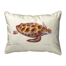 Betsy Drake Green Sea Turtle Extra Large 20 X 24 Indoor Outdoor White Pillow - £54.48 GBP