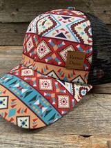 Multicolor Southwest Western Aztec Trucker Ponytail Hat - £19.35 GBP