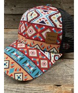 Multicolor Southwest Western Aztec Trucker Ponytail Hat - £19.44 GBP