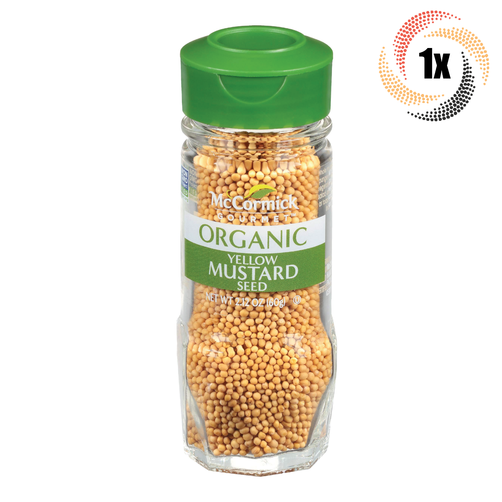 1x Shaker McCormick Gourmet Organic Yellow Mustard Seed Seasoning | 2.12oz - $12.14