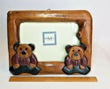 Picture Photo Frame Teddy Bear Wood Naturalistic Rustic Cabin Mandalay  - $27.67
