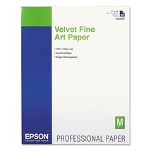 Epson S042097 17" x 22" Velvet Fine Art Paper - White (25/Pk) New - $196.99