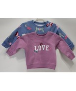2 Pack Garanimals Baby Girl Long Sleeve Graphic Fleece Sweatshrt Multico... - $346.45 MXN