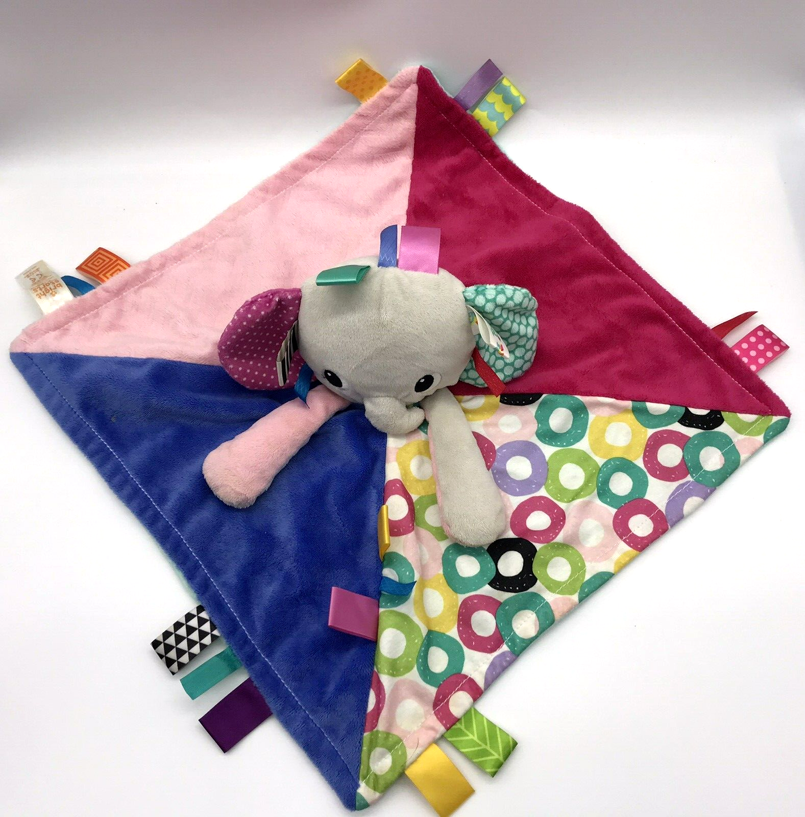 Taggies Elephant Lovey Security Blanket Sensory Soother Bright Starts - $19.99