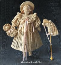 Victorian School Girl Collector Doll No.1 Hobby Horse J&amp;P Coats Crochet Pattern - £11.35 GBP