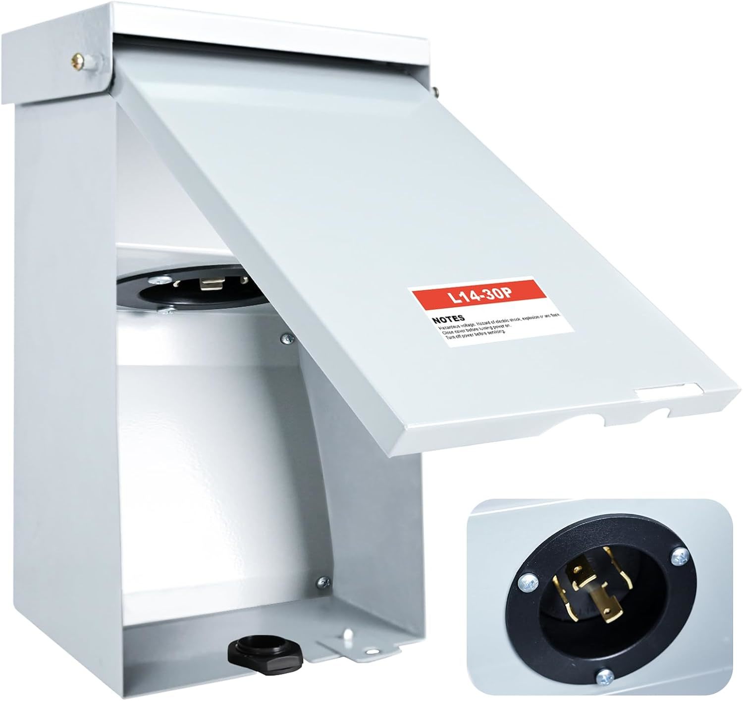 30 Amp Generator Inlet Box, Nema L14-30P Power Inlet Box For 3R 4-Prong - $61.99