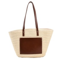 Women Braided Basket Shoulder Bag Large Capacity Straw Fashion Summer Beach Tote - £33.23 GBP