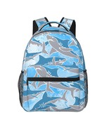 shark school backpack back pack  bookbags shark mouth schoolbag for boys... - £21.17 GBP