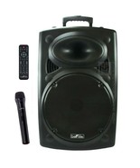 beFree 15&quot; 900W Portable Bluetooth PA DJ Party Speaker w MIC Remote USB ... - £82.53 GBP