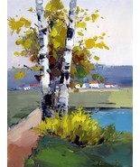 12x16 inches Country  stretched Oil Painting Canvas Art Wall Decor moder... - $578.79 MXN