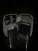 Brizard Black  Croco Pattern Black Leather Traveler NIB image 2