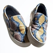 Steve Madden Women&#39;s Bills Metallic Snake Print Slip On Loafer Sneakers ... - $31.35